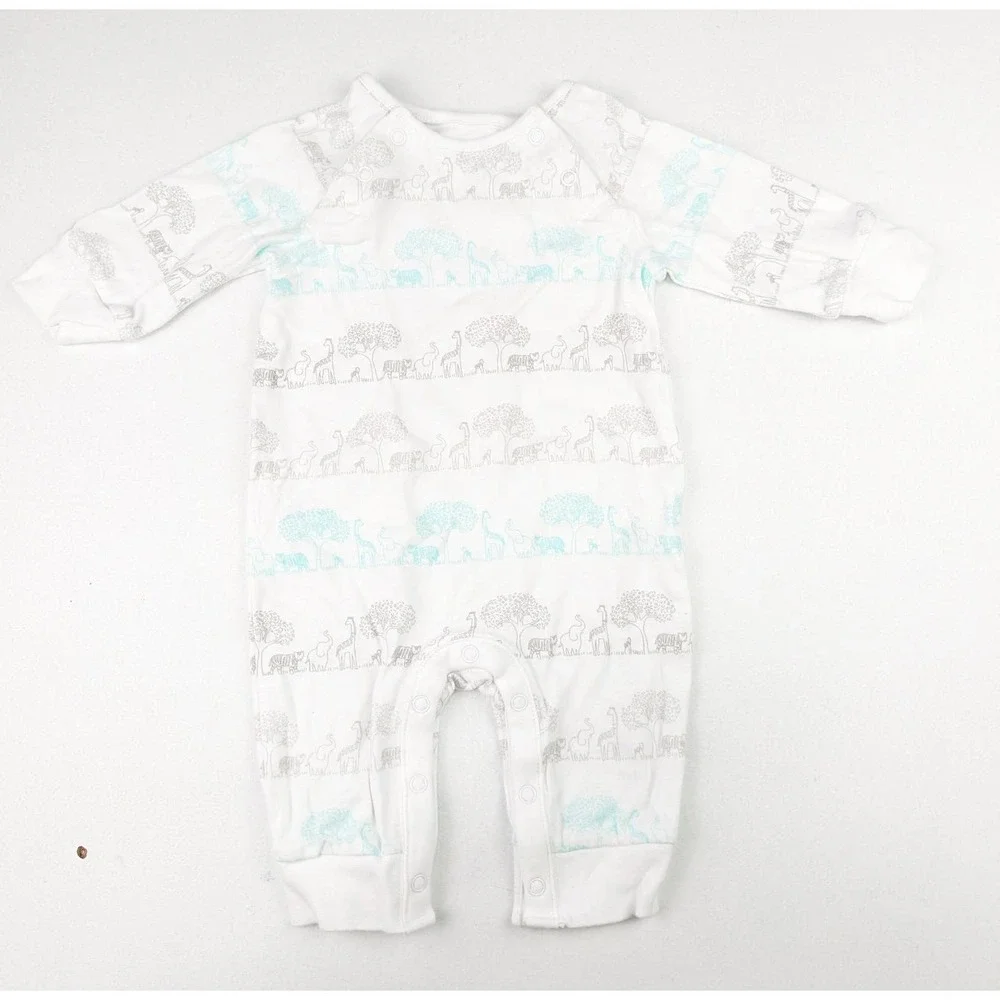 Janie & Jack Teal/Gray Safari Romper